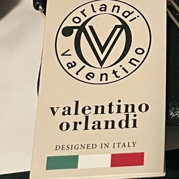 Valentino Orlandi Black Crossbody Bag with Gold Accents - Picture 3 of 3